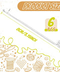 Six Piece Stainless Steel Serging Hooks Latch Crochet Hooks Set size display, 8cm, 6 pieces illustration with craft tools
