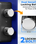 Close-up of dual locking bolts on Premium Steel Digital Safe Box With Electronic And Mechanical Access For Cash Jewelry And Small Guns Compact.