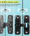 Heavy Duty Flip Gate Latches For Barn Doors And Garden Gates 90 And 180 Degree Anti Rust Hasps Thickened Zinc Alloy Locking Latch installed