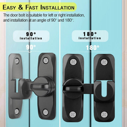 Heavy Duty Flip Gate Latches For Barn Doors And Garden Gates 90 And 180 Degree Anti Rust Hasps Thickened Zinc Alloy Locking Latch installed