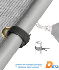 Nine By Twenty Foot Shade Cloth With Grommets For Outdoor Shade Stay Cool UV Protected HDPE Fabric Light Grey Patio Canopy detail view