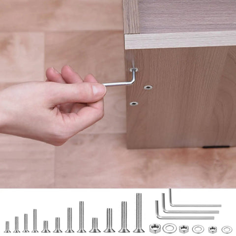 Using 1005 Pc M2 M2.5 M3 Metric Screw Set With Nuts And Bolts Heavy Duty Flat Head Hex Socket Countersunk Screws Stainless Steel Hardware Kit With Washers for furniture assembly