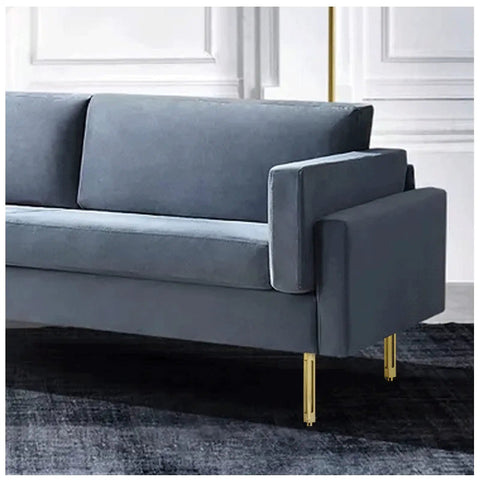 Built Different Heavy Duty Aluminum Desk Legs Featuring Adjustable Furniture Feet For Sofas Tables And Beds Crushes The Weight Perfectly on a gray sofa.