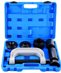 DASBET ball joint press kit in blue case; C-frame press with 10-piece bushing set.