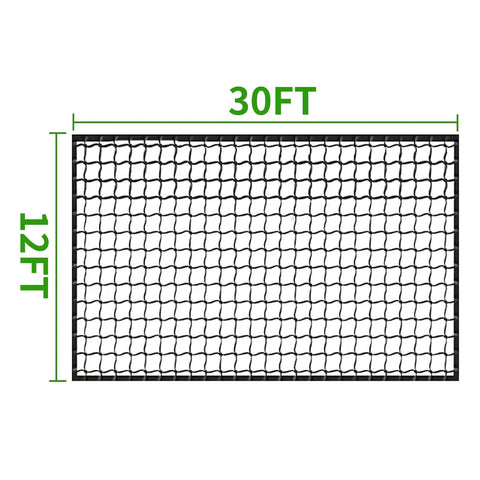 Backyard Baseball And Softball Backstop Net 12 By 30 Foot Heavy Duty Nylon Mesh With Sturdy Straps