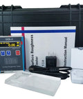 All In One Surface Roughness Tester For Ra Rz Rq Rt Profilometer with carry case, instruction manual, and charger