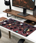 Ultra Large Anime Themed Gaming Mouse Pad With Pom Pom Stars Oversized Desk Pad For Computer Setup Smooth Non Slip Surface 31.5 By 11.8 Inches Stitched Edges Desk Decor For Women And Gamers on wooden desk.