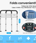 Rock Solid Toilet Safety Rails For Seniors With Dang Good Grip Handles And No Sweat Setup Bathroom Assist Frame foldable for easy storage.