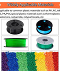 Wide selection of 3D printing filaments and pellets compatible with No Sweat 3D Filament Extruder Machine.