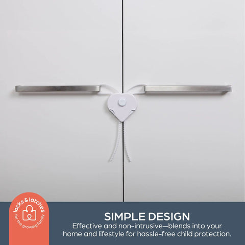 Flexi Lock Cabinet And Drawer Locks With Multi Touch Release System White 2 Pack No Brainer Kid Proofing installed on cabinet doors