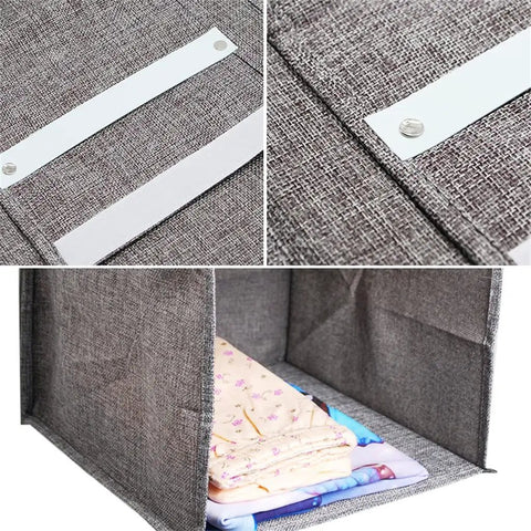 Hanging Closet Storage Bag With Roomy Pockets For Towels Basic Gear Lightweight Portable Rack Gray showing sturdy fabric and towels inside.