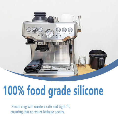 Silicone Group Head Gasket Replacement for Silvia Espresso Machines, Food Grade Odorless Seal, kitchen counter display.