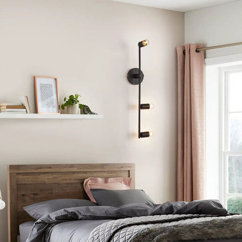 Dope Matte Black 3 Light Wall Sconce For Living Room Bedroom Hallway Porch Modern Vintage Farmhouse Style with E26 Base