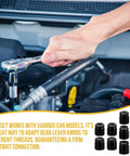 Universal Gear Shift Knob Adapter Kit 10 Pc Aluminum Alloy Thread Adapters M10x1.25 M12 M14 installation in car engine bay