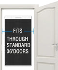 Oversized Large Appliance Slides With Pull Strap Premium Moving Mat For Tile Carpet Hardwood Floor Heavy Duty Sliders shown in standard door.