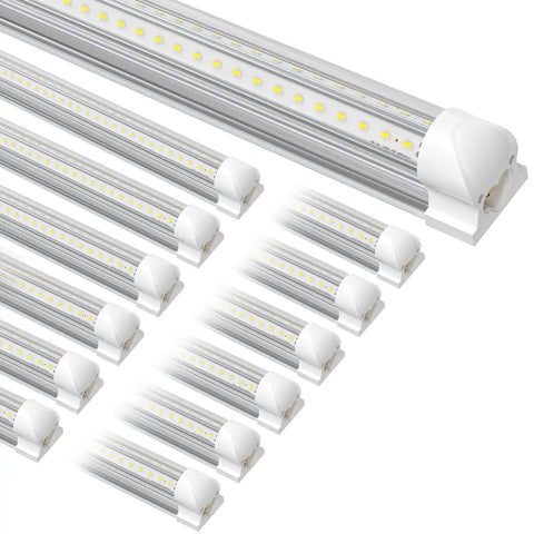 12 Pack T8 LED Shop Light 4Ft 42W 6300 Lumen 5000K Daylight Linkable Plug And Play Garage Ceiling Workshop Lighting Non Dimmable