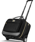 MATEIN rolling laptop bag with large wheels, black underseat carry-on luggage, front view