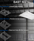 Installation options for LED High Bay Light With Motion Sensor 161W 21735 Lumens 5000K Daylight, 2Ft Linear Fixture