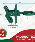 Heavy-Duty C7 C9 Christmas Light Spring Clips 100 Pack Universal Gutter Roof Clips 180-Degree Adjustable Quick Snap Hangers