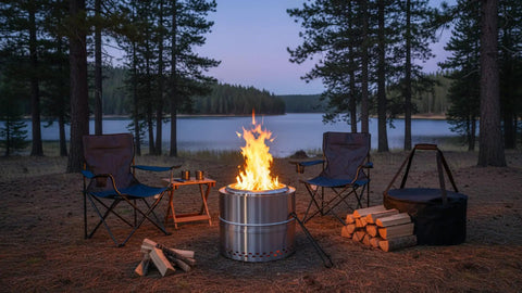 Smokeless Firepit Bonfire 20 Inch Outdoor Stainless Steel Stove Portable with Carry Bag for Camping Patio Backyard Easy Setup