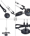 Dual Band Ham Antenna For 2M And 70cm Radios With Magnet Mount And 13 Foot RG58 Coax Cable PL259 Plug 136 To 174 MHz