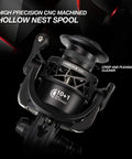 Carbon X Spinning Reel With Feather Light Carbon Fiber Body And Rotor, 2000 Series, featuring high precision hollow nest spool