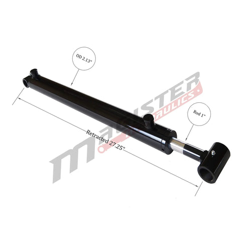 1.75 Inch Bore 18 Inch Stroke Welded Hydraulic Cylinder With Cross Tube Ends For Loader Double Acting Piston At 3500 PSI