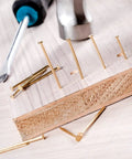 Gold Finish Nail Kit With 600 Nails In Four Sizes For Picture Hanging And Woodworking Includes Finishing Nails For Drywall