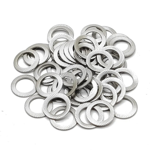 50 Pcs M8 304 Stainless Steel Lock Washers Deliver Rock Solid Hold With Double Sided Knurled Teeth On High Quality Disc Spring Washers