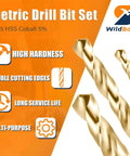 WildBossy M35 HSS cobalt metric drill bit set, 19 pcs (1–10mm), straight shank twist bits for metal