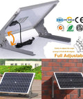 24 Volt Solar Panel With Built In Mppt Charge Controller Waterproof Trickle Charger For Agm Lead Acid Lifepo4 Batteries Rv Boat Camper adjustable angle