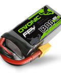 3S LiPo Battery 1300mAh 11.1V 80C Burst With XT60 Connector For RC FPV Racing Drones Quadcopters, shown with black soft case.