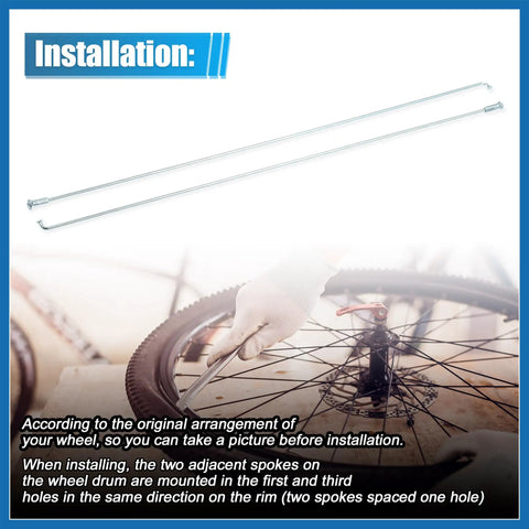 Installation guide for 12 Pack 14G J Bend Bicycle Spokes Kit With Galvanized Steel 296mm 11.65 Inch Length And Brass Nipples