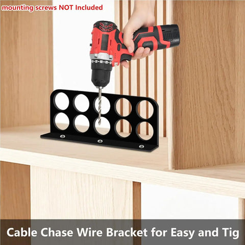Massive 50 Pack Cable Chase Wire Brackets Perfect For Neat Home Office Setup showing installation with a drill.