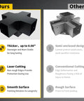 Comparison image of 5 Way Right Corner Pegola Bracket Kit For 4x4 Lumber Diy Gazebo Pergola Construction and other product, highlighting design and material differences.