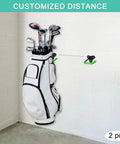Wall Mounted Golf Bag Rack For Two Bags Space Saving Garage Organizer With Heavy Duty Welded Joints And Locking Bracket in use