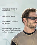 Man wearing 12 Pack Safety Glasses With Anti Fog Coating And Scratch Resistant Polycarbonate Lenses, ANSI Z87.1 Approved