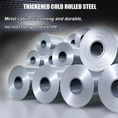 Thickened cold rolled steel rolls for Bolt And Nut Storage Cabinet for Garage with 100 Plastic Small Drawers.