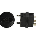 Heavy Duty Rotary Switch With Four Positions And Three Speeds For 120 To 250V AC, 15A Fan Heater Speed Selector, UL Listed, black knob switch