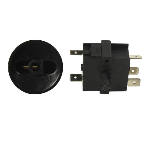 Heavy Duty Rotary Switch With Four Positions And Three Speeds For 120 To 250V AC, 15A Fan Heater Speed Selector, UL Listed, black knob switch