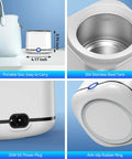Ultrasonic Retainer Cleaner 48KHz High Frequency Cleaning Machine with compact 7.8 oz pod, stainless steel tank, and anti-slip base.