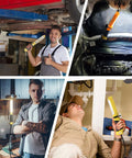 Handheld Corded Work Light With Magnetic Base And Dual 360 Degree Hooks, ETL Listed 16 AWG Drop Light in various automotive settings.