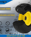 10 Inch Solid Tire And Wheel For Hand Trucks Garden Wagons Carts And Dollies, 4.10/3.50-4 Size, 5/8 Inch Axle Bore