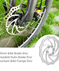 160mm Stainless Steel Bicycle Disc Brake Rotor For Mountain Bikes With Six Bolt Mount Flange Adapter Kit Threaded Hubs Easy Install Direct Replacement For Worn Out Rotors mounted on bike wheel
