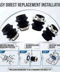 Silicone Brake Caliper Slide Pin Bushing Kit For Front Disc Brakes Calipers 4 Piece Heavy Duty Hardware Set OEM 19203508 Replacement