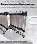 Lightweight Aluminum Gantry Crane With 4400 Pound Capacity And Adjustable 8.7 To 13.6 Foot Height For Garage Repairs Or Industrial Tasks Requiring Solid Gear That Does Not Mess Around, showcasing portable design.
