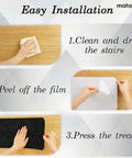 Installation steps for Non Slip Carpet Stair Treads For Wooden Steps Self Adhesive 8x30 Inches 15 Pack Black Peel And Stick Rug Runners