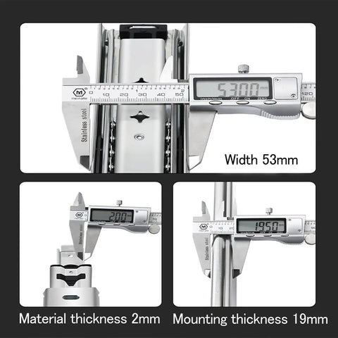 Measurement details of Heavy Duty Side Mount Drawer Slides Rock Solid Soft Close Tool Cabinet Glides in cold rolled steel.
