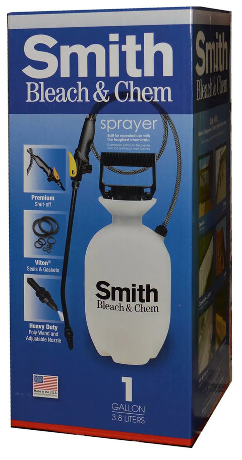 Box of One Gallon Bleach And Chemical Sprayer For Lawns And Gardens Tough Grime Buster For Decks Siding And Concrete