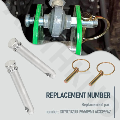 8 Pack S07070200 Beefed Up Top Link Pin Hitch Accessories Kit For Category 1 Tractors Cat 1 Compatible Replacement 195589M1 AC339942 Fits Massey Ferguson And Other Class 1 Tractors